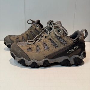 Oboz Sawtooth II Low Hiking Waterproof Trail Walking Shoes Gray/Brown Size 8